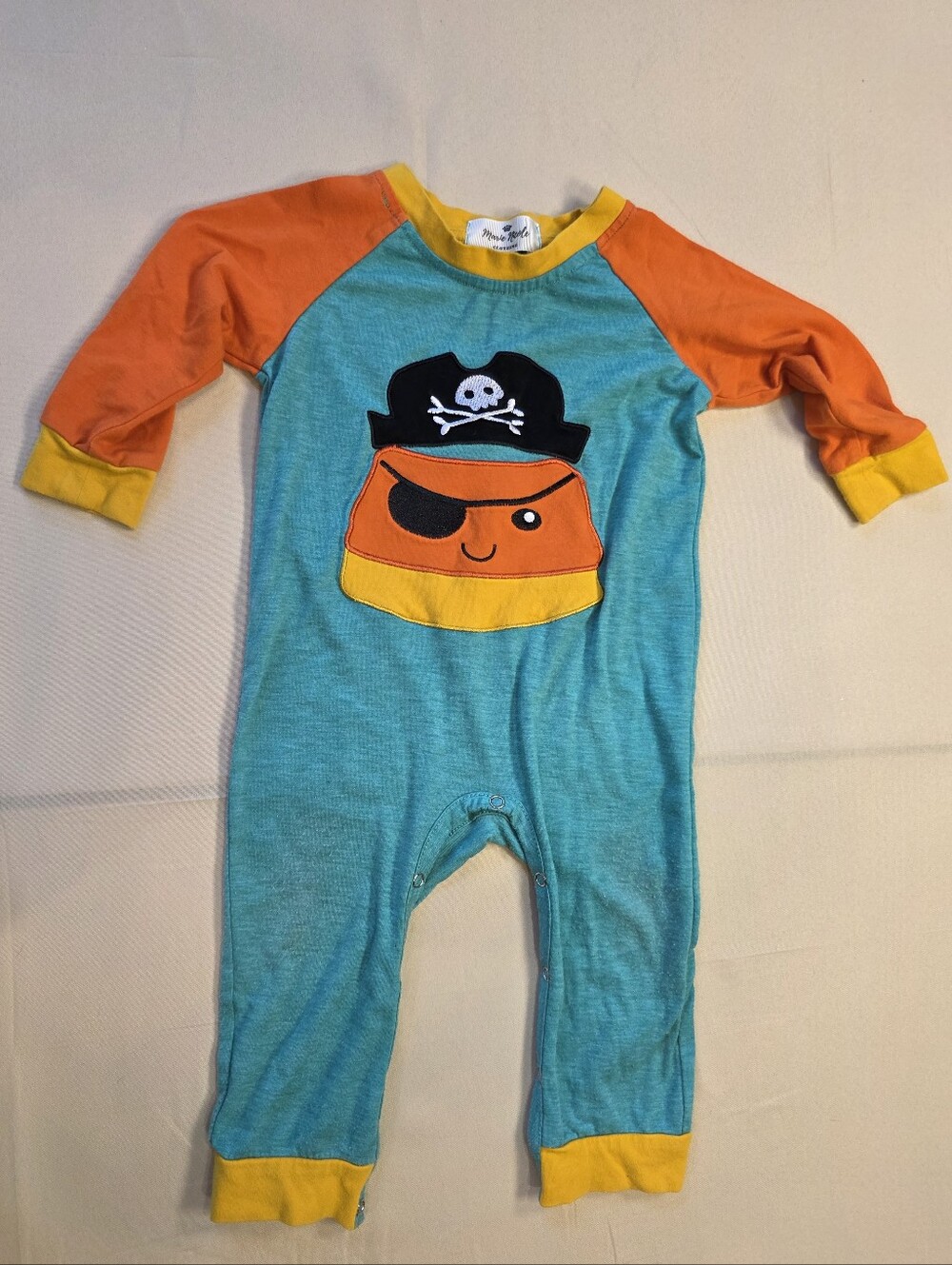 Marie Nicole Clothing Pirate Romper 12-18M Colorblock Appliqué
